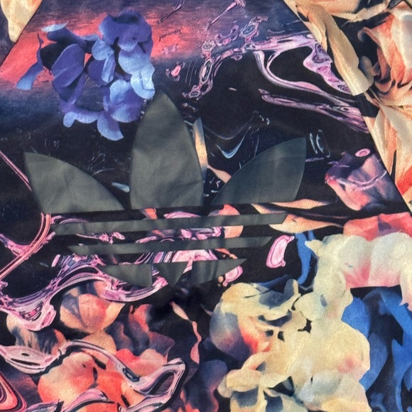 Girls Adidas Floral Print Zip Up Jacket - Picture 5 of 6